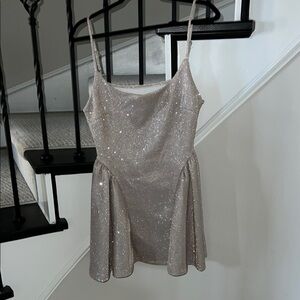 Sparkle Mini Dress in Champagne